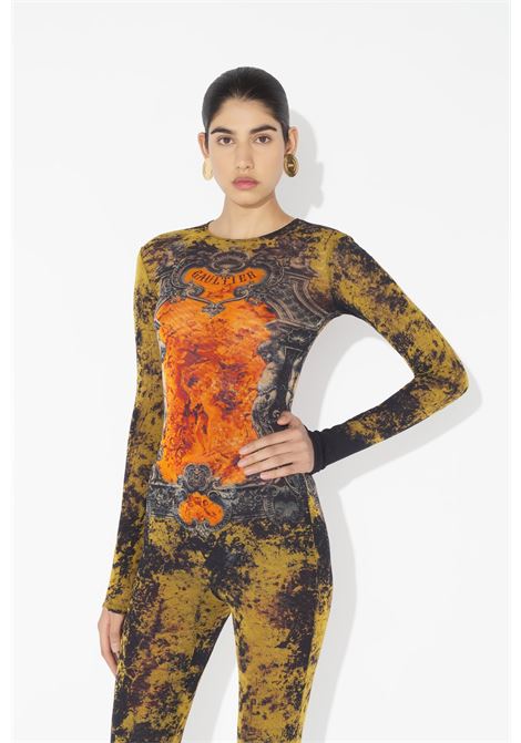 catsuit mesh crew neck printed médaillon donna multicolor JEAN PAUL GAULTIER | 25/03-W-JS001-M006P004115